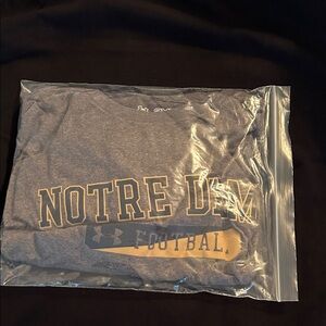 Under Armour Gray and Gold Notre Dame Tee